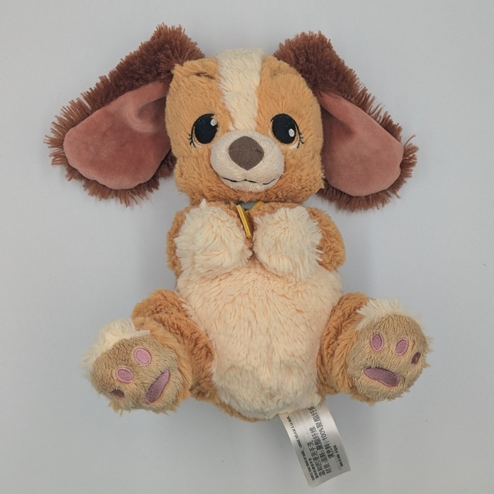 Disney Lady and the Tramp Lady Plush Stuffed Animal Dog 9 Inch Tan Brown